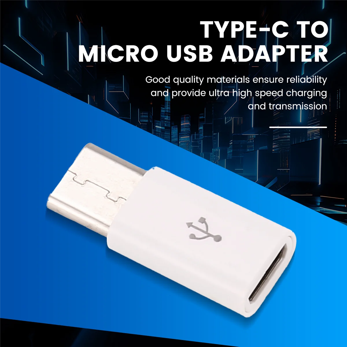 AT77 Universal USB Tipe C 3.1 Jantan ke Micro USB 2.0 5 Pin Adaptor Data Betina: 1 Buah