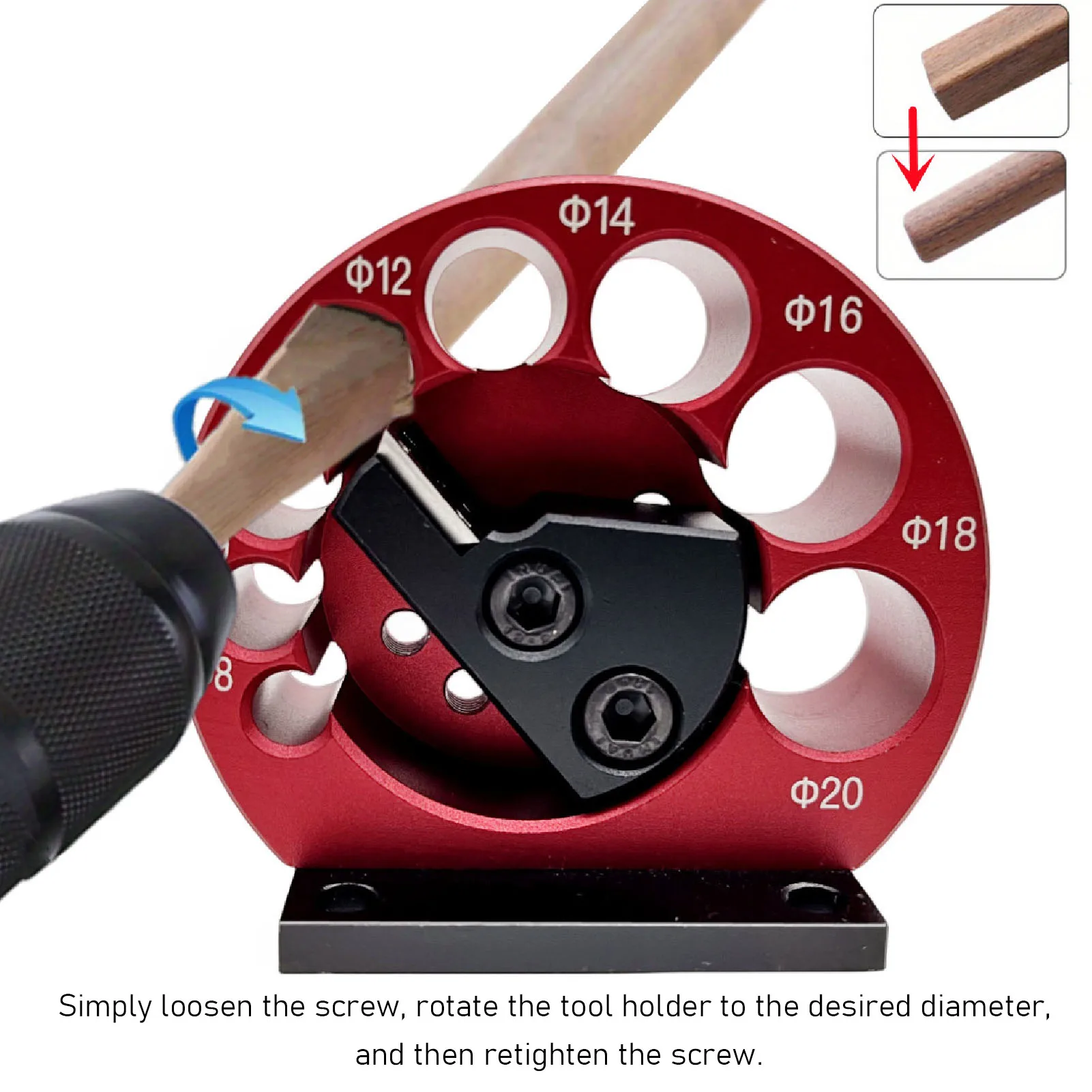 Dowel Cutter Easy To Operate Aluminum Alloy Body Dowel Maker 8 To 20mm High Accuracy Cemented Carbide Blade for Woodworking