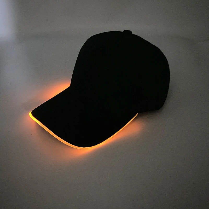 Fluor zierende LED Glasfaser Hut Neon leuchtende Baseball mütze Tanz Bar Party liefert HipHop Rap Hut Club Requisiten Kostüm – Detail 8