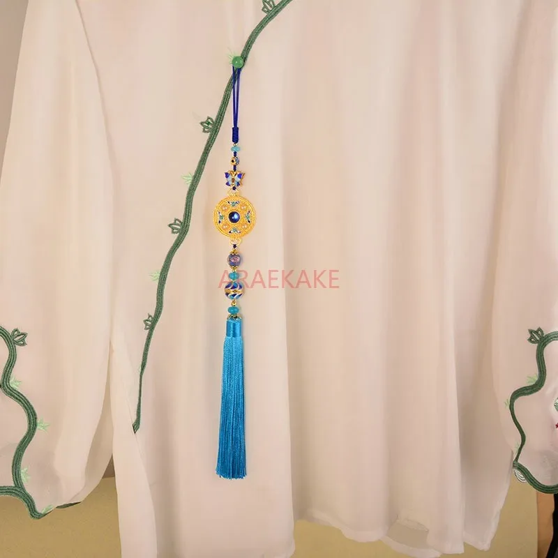 Abito cheongsam classico in stile cinese, pendente lungo con nappe, cornice in stile retrò, fibbia per colletto, ornamento etnico