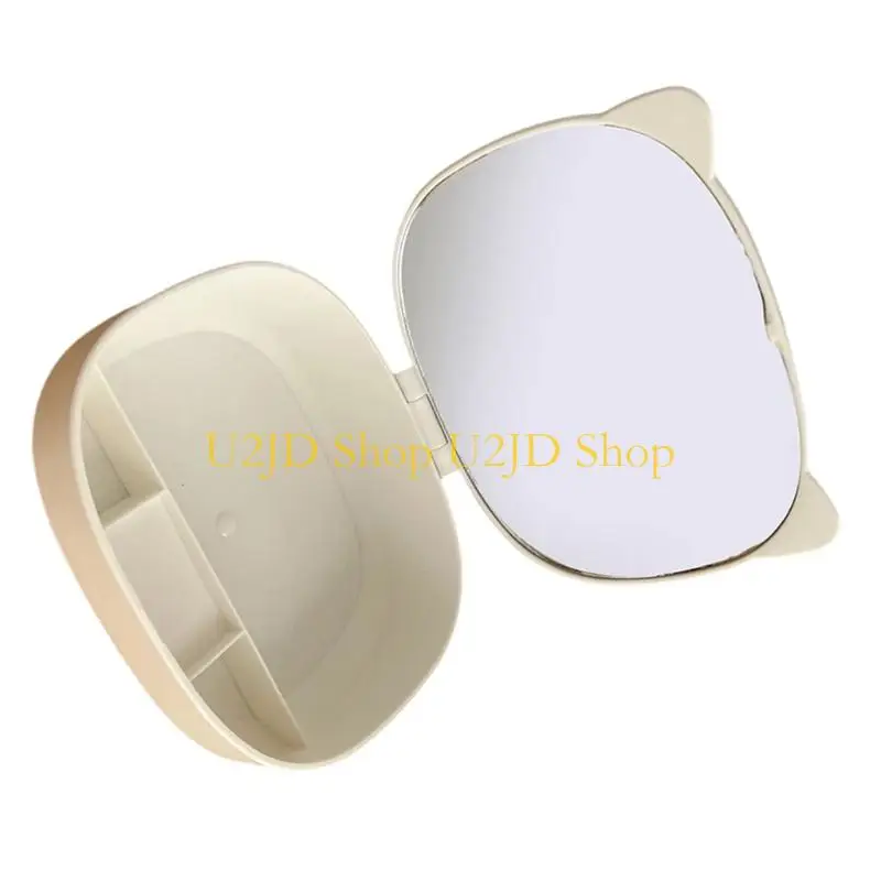 U2JD Stylish And Practical Makeup Mirror with Beauty Tools Portable Cosmetic Accesories Storage Box For Women