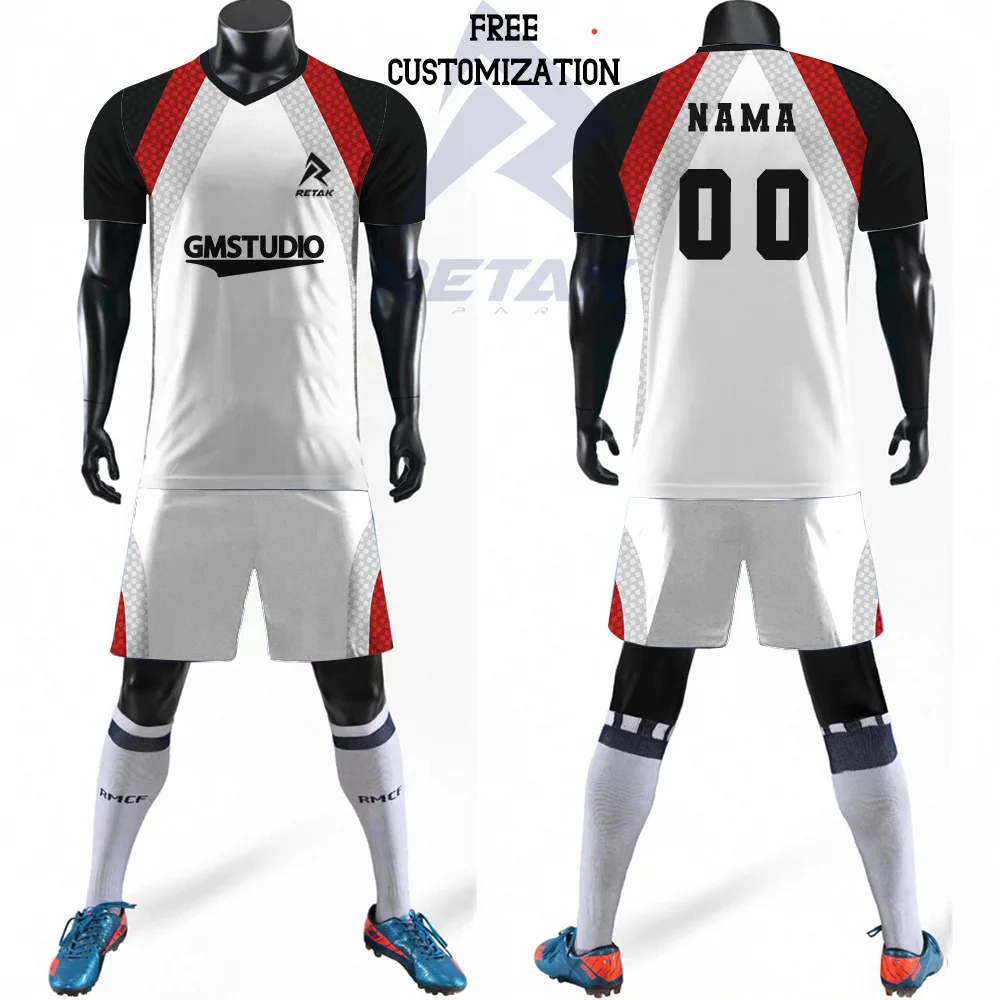 

Customizable football suit for men and women, 5-a-side football sportswear set, youth football shirt and shorts set, spliced 3D