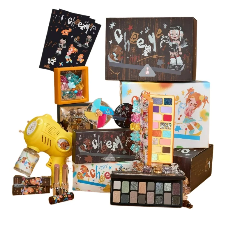 qianyan-cheeryep-children's-day-limited-kit-eyeshadow-lip-gloss-glitter-matte-chamelon-face-makeup-set-gift-box