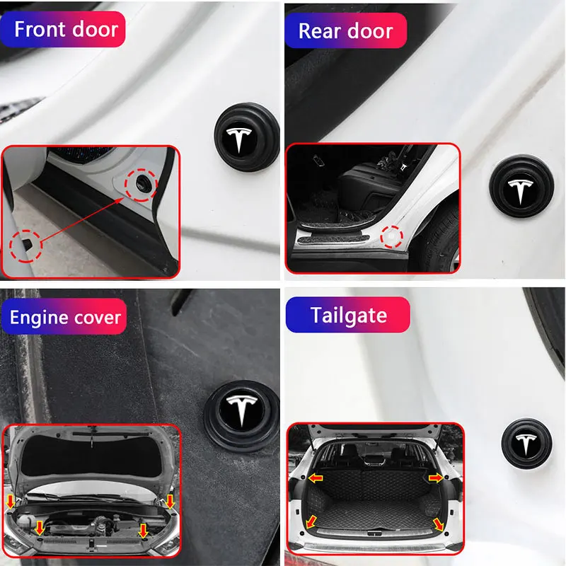 Universal Car Shock Absorbing Gasket Trunk Sound Insulation Pad Shockproof Cushion Stickers for Tesla model 3 Y X S Accessories