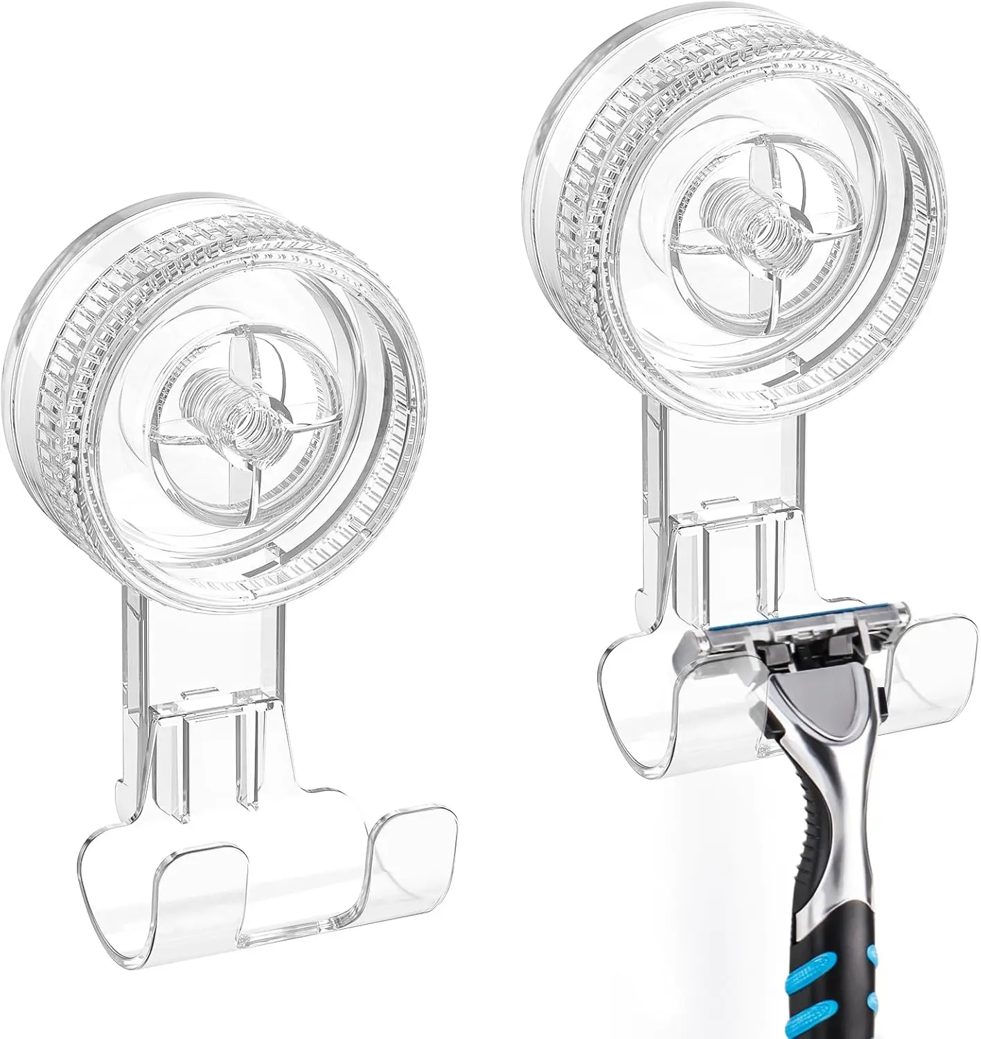 

Suction Hooks, 2 Pack Razor Hooks Removable & Reusable Suction Shower Hook Waterproof Powerful Vacuum Suction Hanger for Tow
