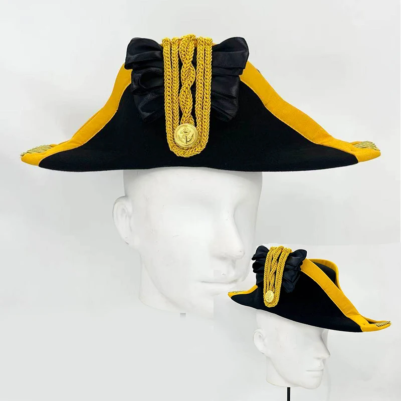 

New Fashion British Navy Double Horned Hat Party Army Adult Men Hats Retro Cosplay European Navy Cap Halloween XMAS Hat Gifts