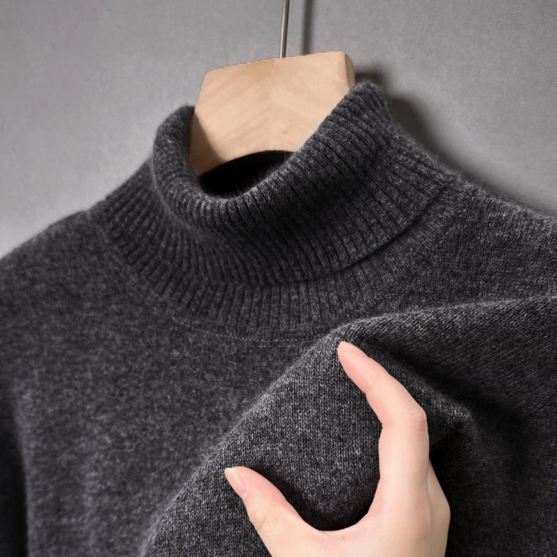 

Designer Quality Men's Thickened Foldable High Collar Sweater Autumn Winter New Minimalist Warm Knitted Casual Commute Menswear