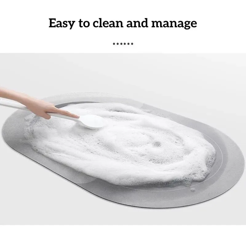 40X60cm Diatomaceous Earth Bath Mat High Absorbency Non-Slip Quick-Drying Floor Mat for Toilet Shower - view 5