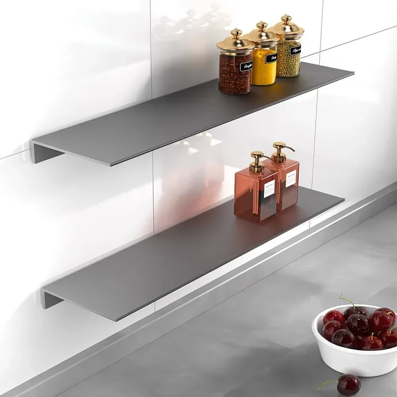 Creative Metal Aluminum Flat Shelf No Punching Nordic Bathroom Wall Hanging Cosmetics Shampoo Shelf Toilet Sink Wall Storage New