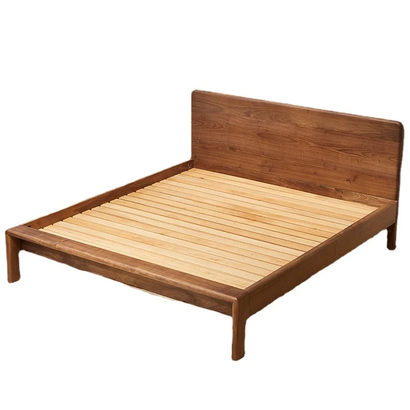 Nordic solid wood bed modern simple 1.8 meters double bed log master bed 1.5m