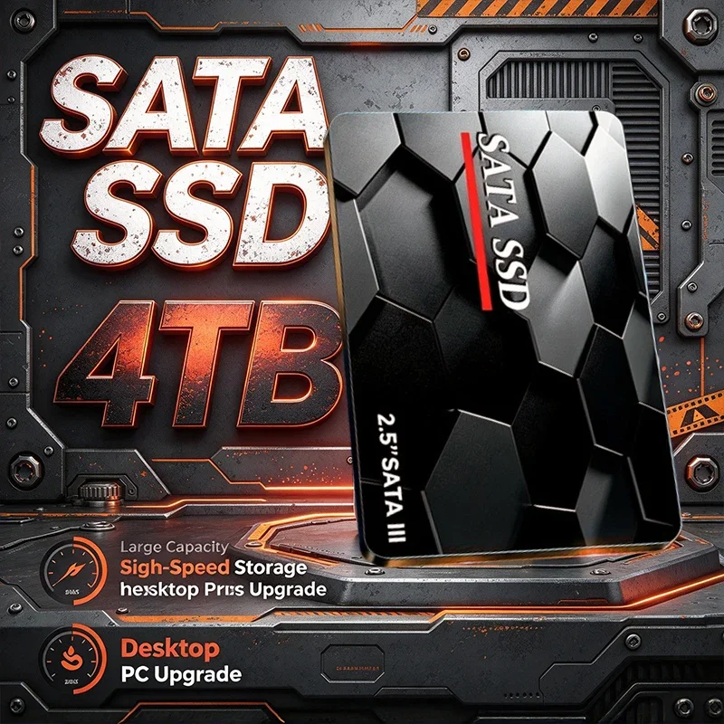 2.5" SATA III SSD 500GB 1TB 2TB 4TB Large Capacity High Speed Internal Solid State Drive for Desktop Laptop PC Upgrade