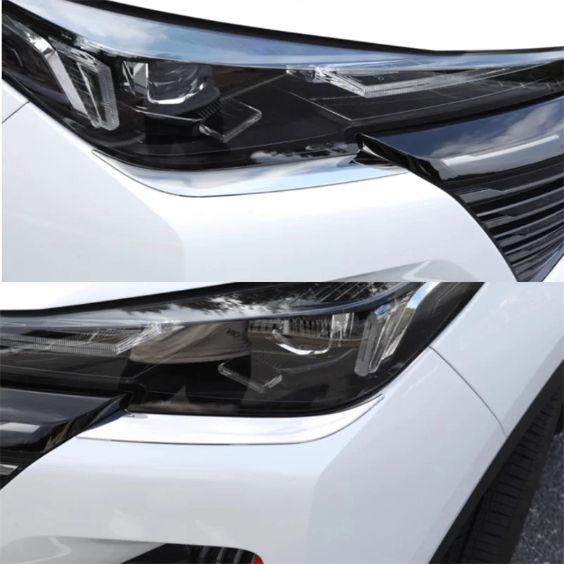 For Changan CS55 Plus 2022 - 2024 Auto Replacement Parts Headlights Eyebrow Eyelids Chrome Cover Trim Daylight Decorative Strip