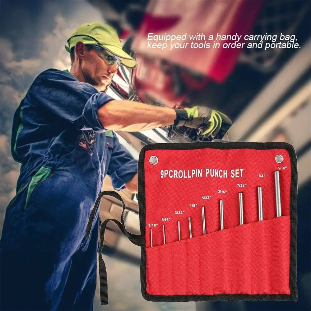Imagem -06 - Aço Multi Size Cabeça Redonda Pinos Punch Grupo Grip Roll Pins Professional Hollow End Starter Chisel Kit Pcs