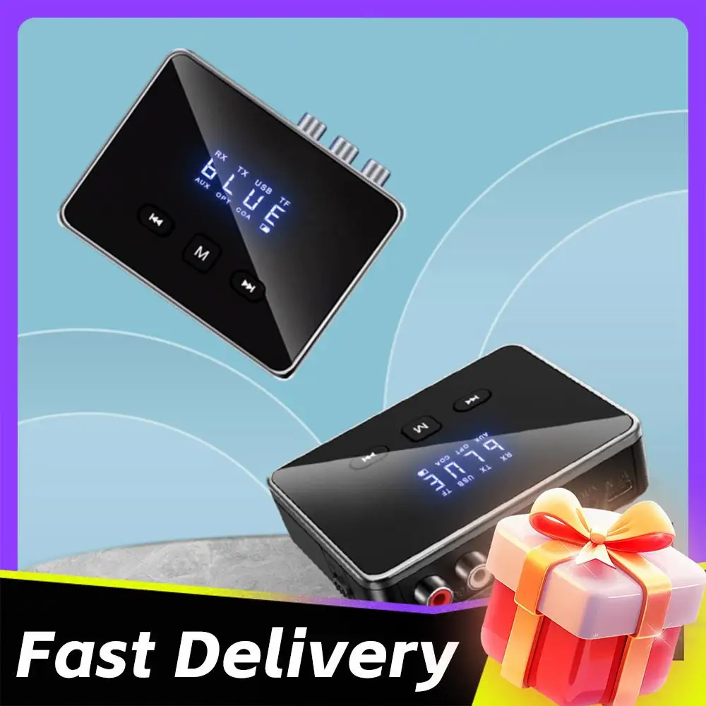 

Аудиоприемник-передатчик BT 5.4 с RCA, 3.5 мм AUX и дисплеем, беспроводной аудиоадаптер для ТВ/автомобиля/ПК/домашней стереосистемы/колонок