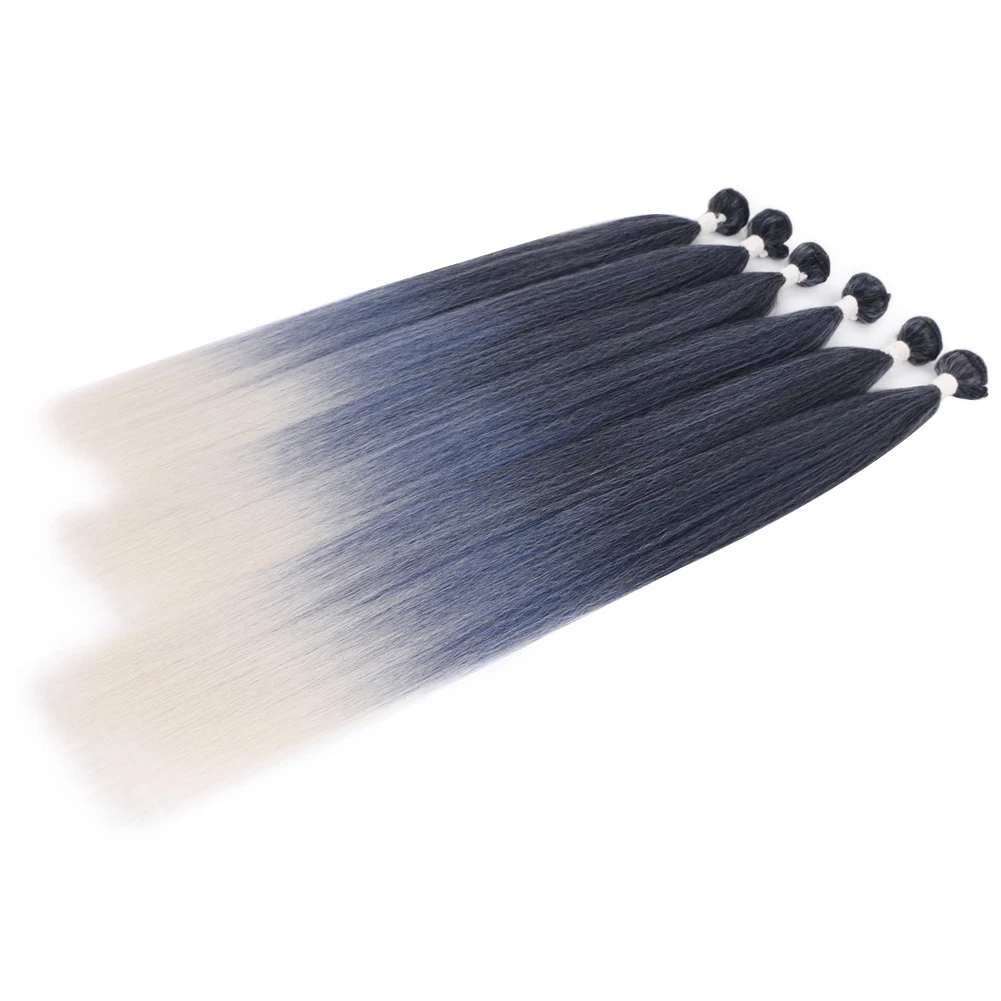 6Pcs Long Straight Synthetic Hair Bundles Ombre Heat Resistant Hair Extensions Soft Hair Weave For Women