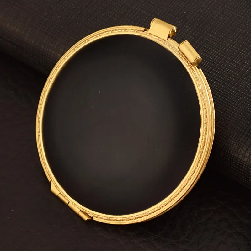 Handmade Brass 1935 Compact Circular Semi-automatic Antique High-end Lighter Mechanical Gas oline Pressed Powder Lighter