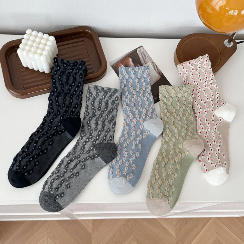 

Japanese Style Women's Socks Cute Sweet Printing Long Socks Autumn Winter Vintage Harajuku Daily Casual Soft Socks For Woman