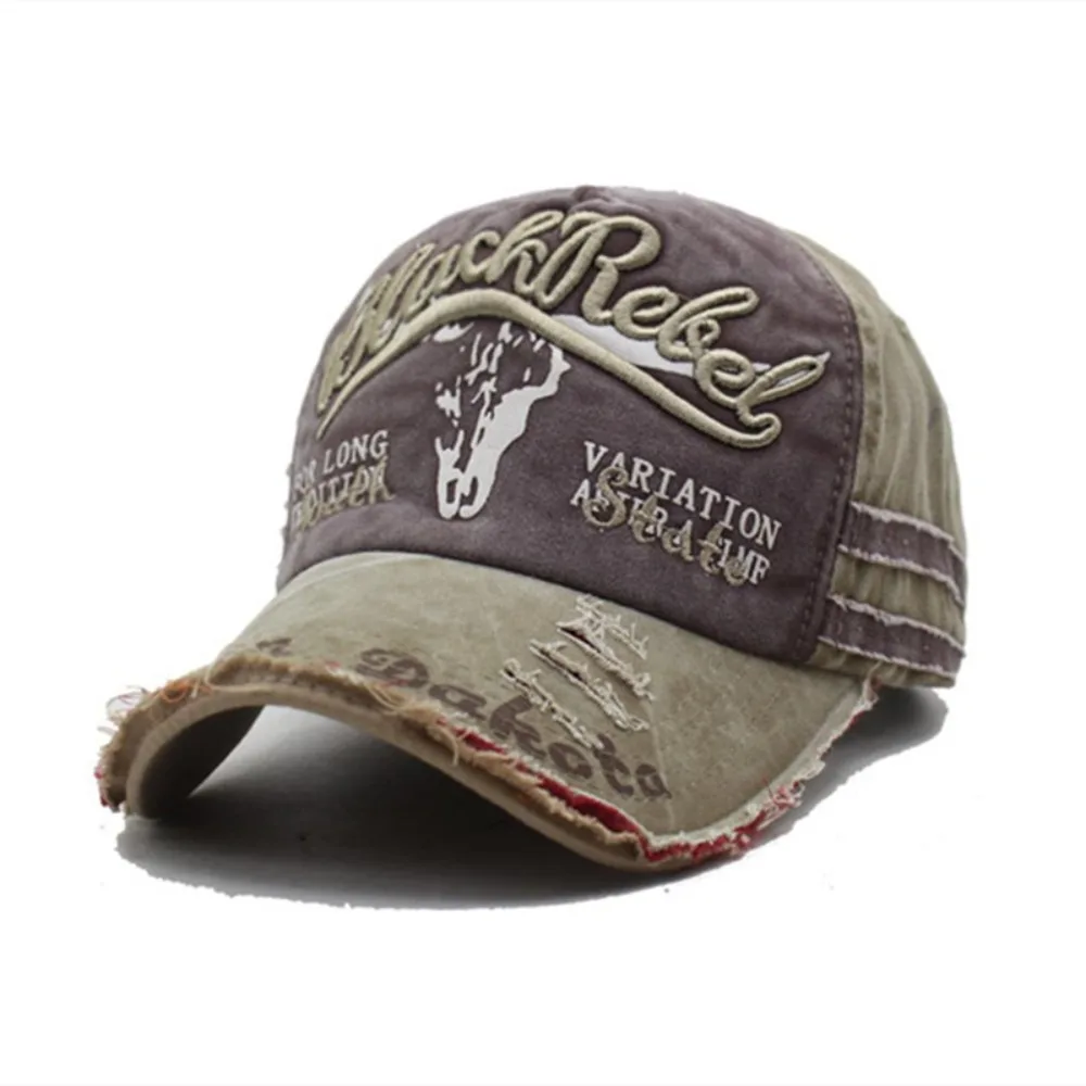 Adjustable Washed Baseball Hat Cotton Leisure Letter Embroidery Peaked Cap Sunscreen Patchwork Color Punk Sun Cap Streetwear