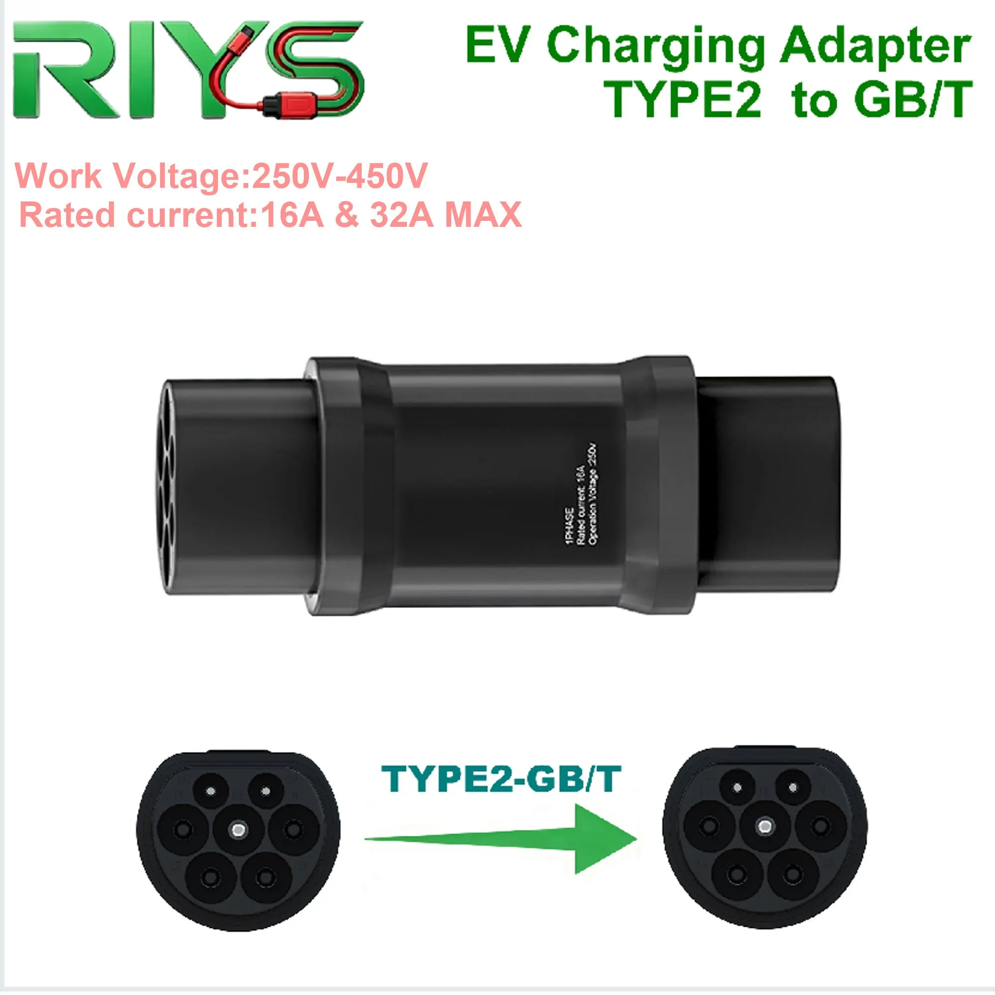 

TYPE2-GBT Electric Vehicle Charging Adapter For Tesla Accessories Type2 to GB/T EV Charging Converter For Chinese Standard Cars