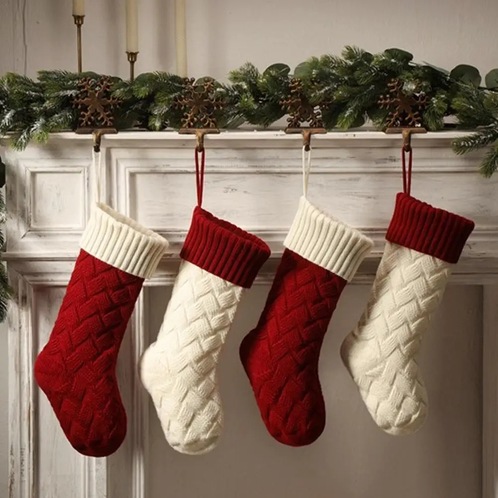 Decorative Socks Wear-resistant High Capacity Christmas Gift Socks Comfortable Exquisite Knitted Christmas Stockings Reusable