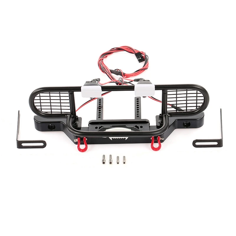 For TRX4 Metal Front Camel Trophy Bumper With Light For 1/10 RC Crawler Car Traxxas TRX4 TRX-4 Defender