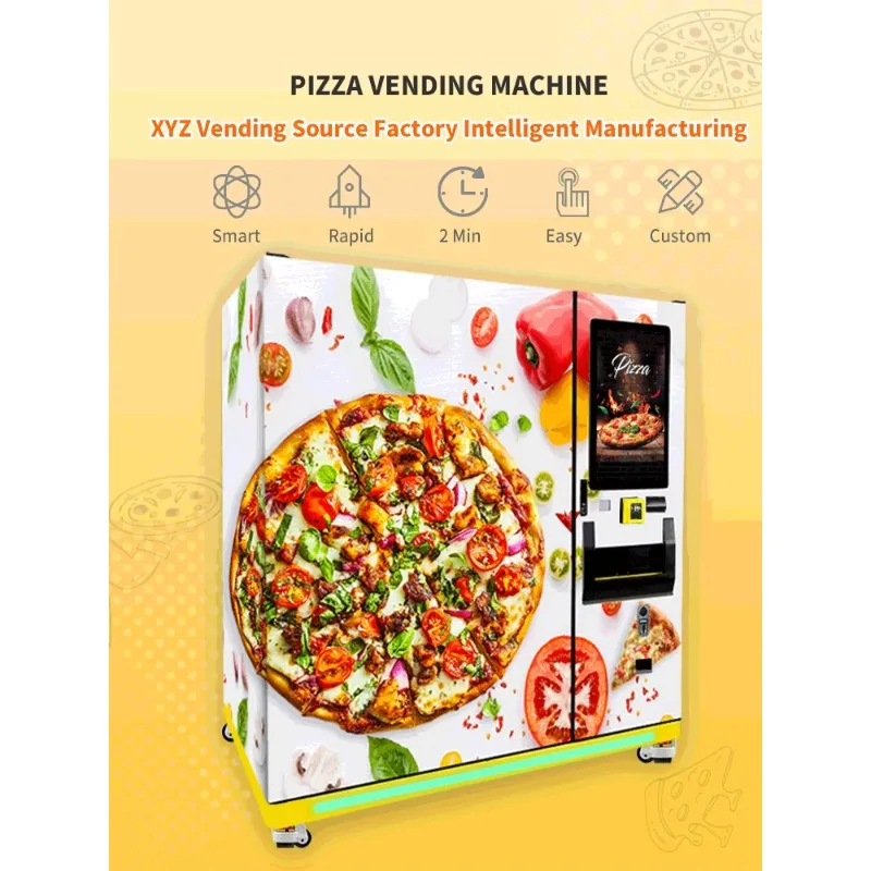 Outdoor Pizza Maker Vending Machine with ADA Compliant Design Coin/QR/Token Payment Systems SDK Function Customized