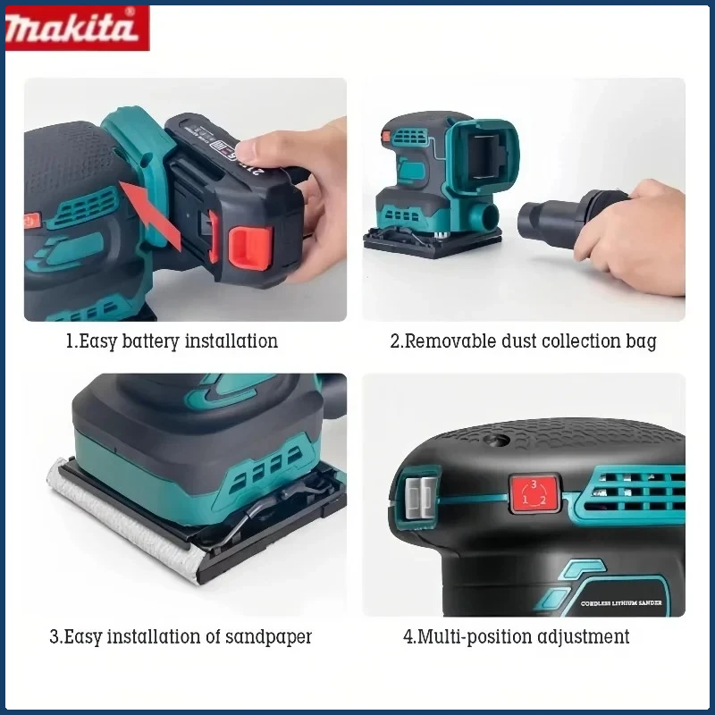 Makita Cordless Random Orbit Sander Professional Lithium-Ion Polishing Machine Brushless Speed Control For Makita Battery