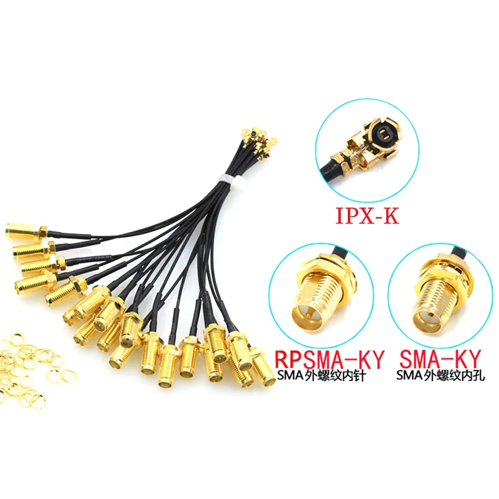 5 szt. Złącze SMA kabel żeński na uFL/u.FL/IPX UFL na SMA żeński RG1.13 antena RF1.13 montaż kabla RP-SMA-K