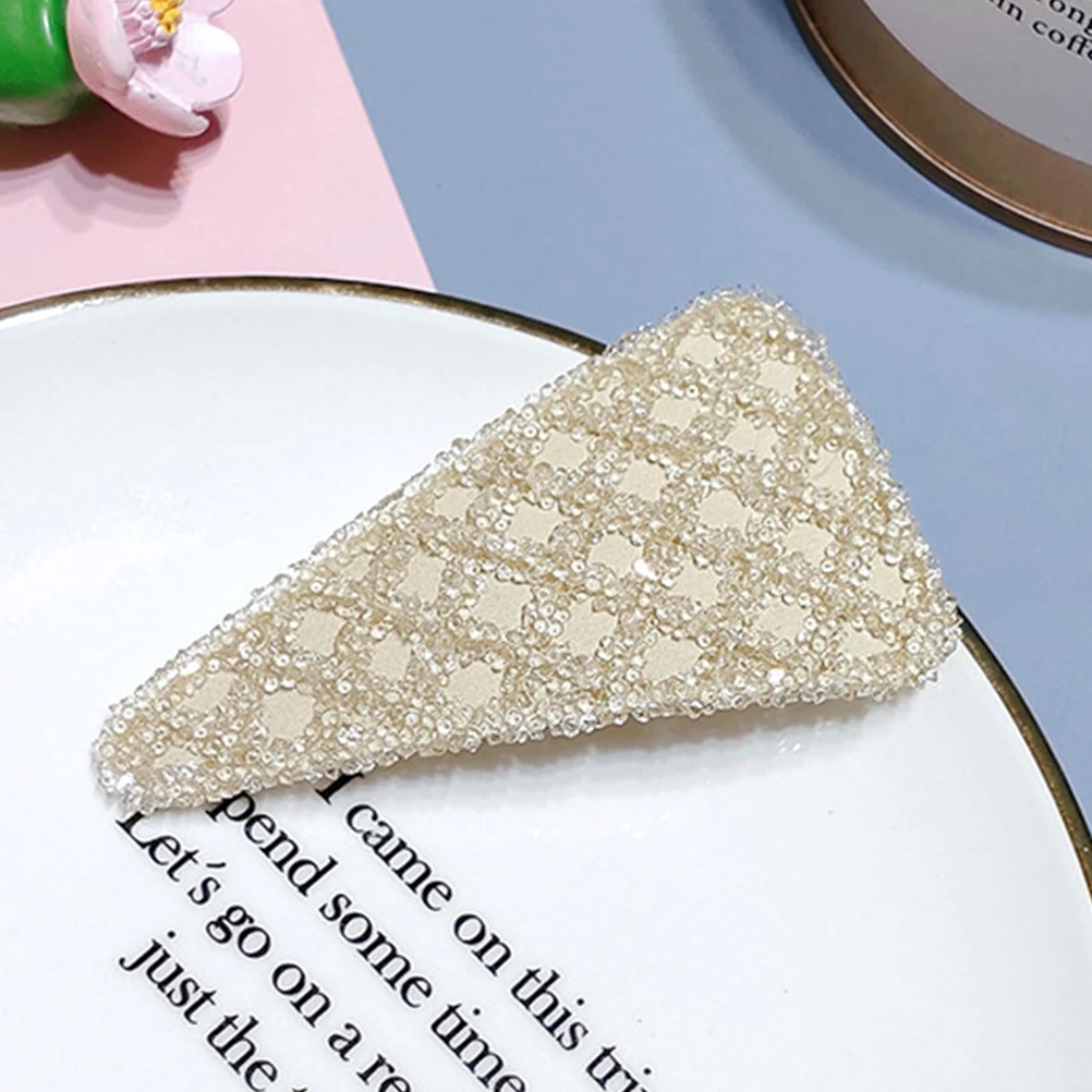 

3pcs Rhinestone Hairpins Vintage Camel Shiny Triangle Bang Clip Ornaments Barrettes Elegant Accessories for Lady Hair Care