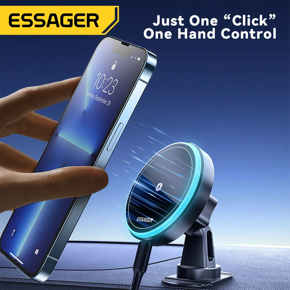 Essager 15w magnetischer kabelloser Autotelefon halter einstellbar 360 Grad Auto ladegerät für iPhone 15 14 13 Pro Samsung Universal Phone