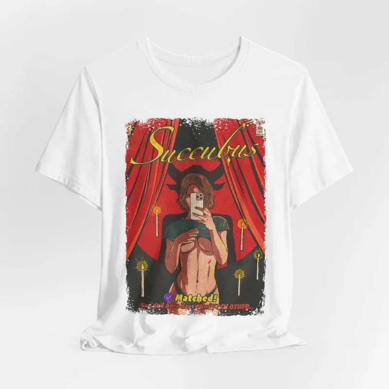 Succubus Movie T-Shirt: Vintage Horror Graphic Tee Summer Men's and Women's Loose and Breathable T-shirt Top