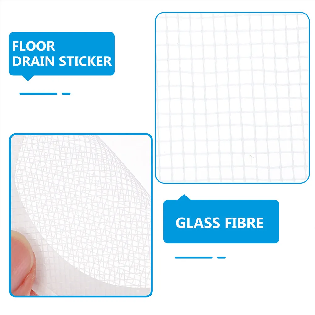 

30pcs Glass Fiber Floor Drain Stickers Kitchen Bathroom Sink Hair Filter Anti-Blocking Mesh Cover Disposable Drain Stickers