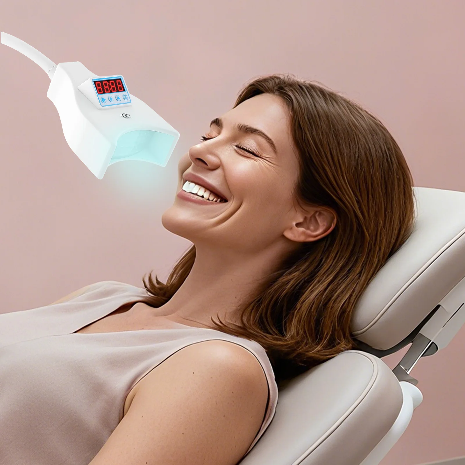 Appareil de blanchiment simple à lumière bleue, dispositif médical de classe 1, 110-240 V, 21 W, 465-470 nm, lentille grossissante 3X, refroidissement par air centrifuge