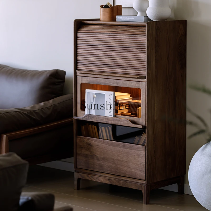 

North American solid wood TV side cabinet living room storage modern simple display cabinet