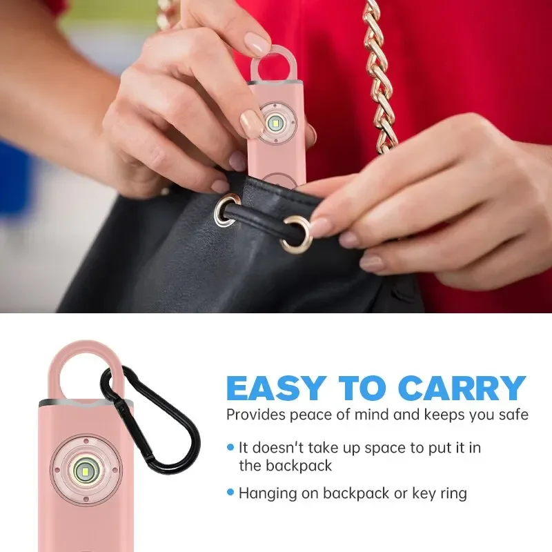 Awapow Personal Defense Alarm 130dB With LED Light Rechargeable Self Defense Woman Safety Alarm Key Chain Emergency Anti-Attack