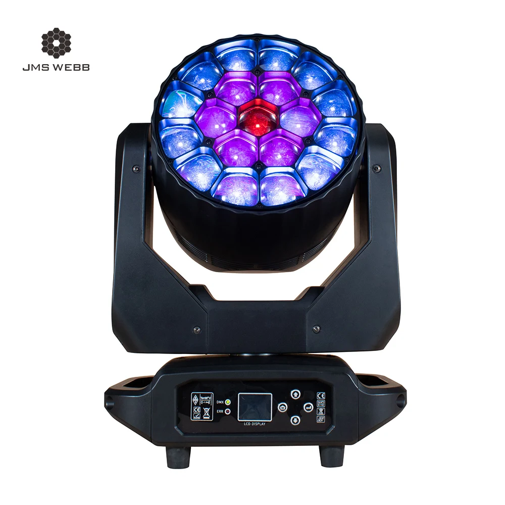 jms webb led feixe mais lavagem grandes abelhas olhos 19x4 0w 19x20w rgbw zoom cabeca movente iluminacao dj discoteca palco efeito equipamento 01