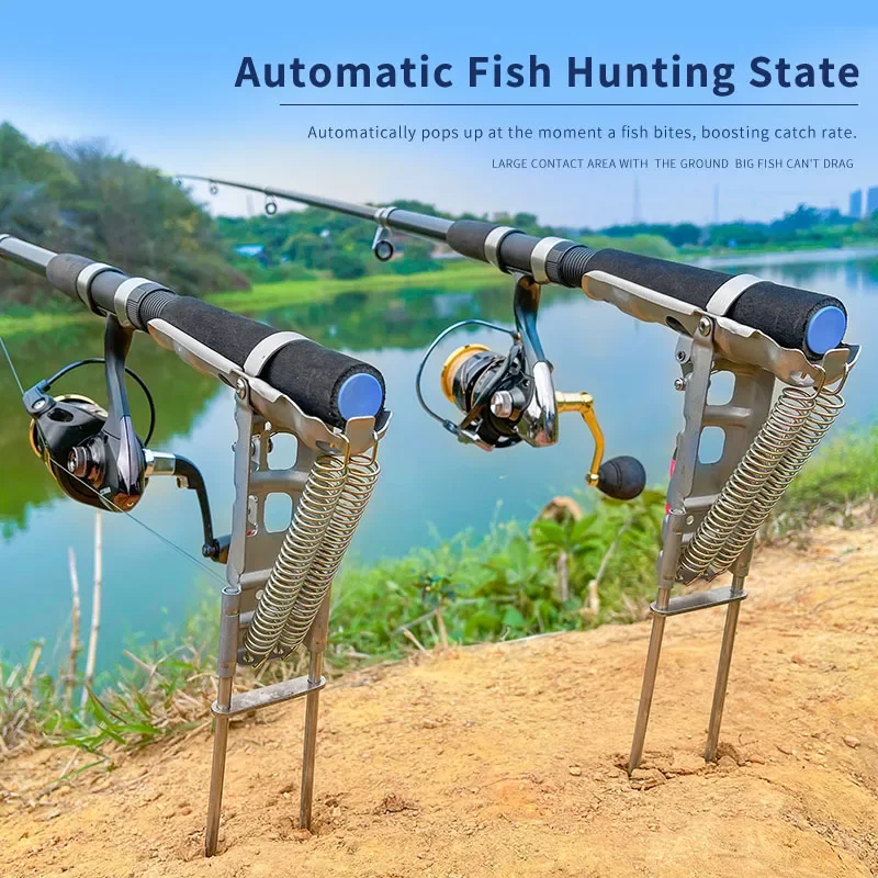 

Автоматический держатель удочки с наземным шипом из нержавеющей стали | Четырехуровневая регулировка чувствительности | Дизайн высокой силы тяги для