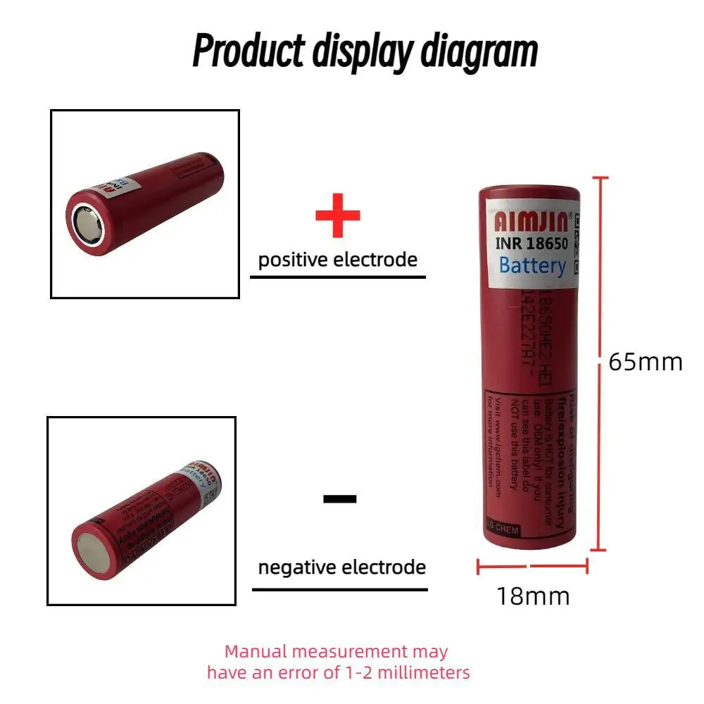 100% Original 18650 HE2 3.6V Battery 2500mAh 20A Rechargeable Battery HE2 18650 Battery Power Tools