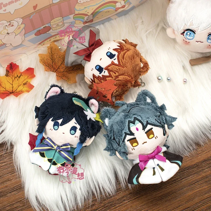 Anime Genshin Impact Venti Tartaglia Albedo Zhongli Cosplay Plush Sunny Doll Cartoon Dumpling Maumet Puppet Pendant Toys Xmas