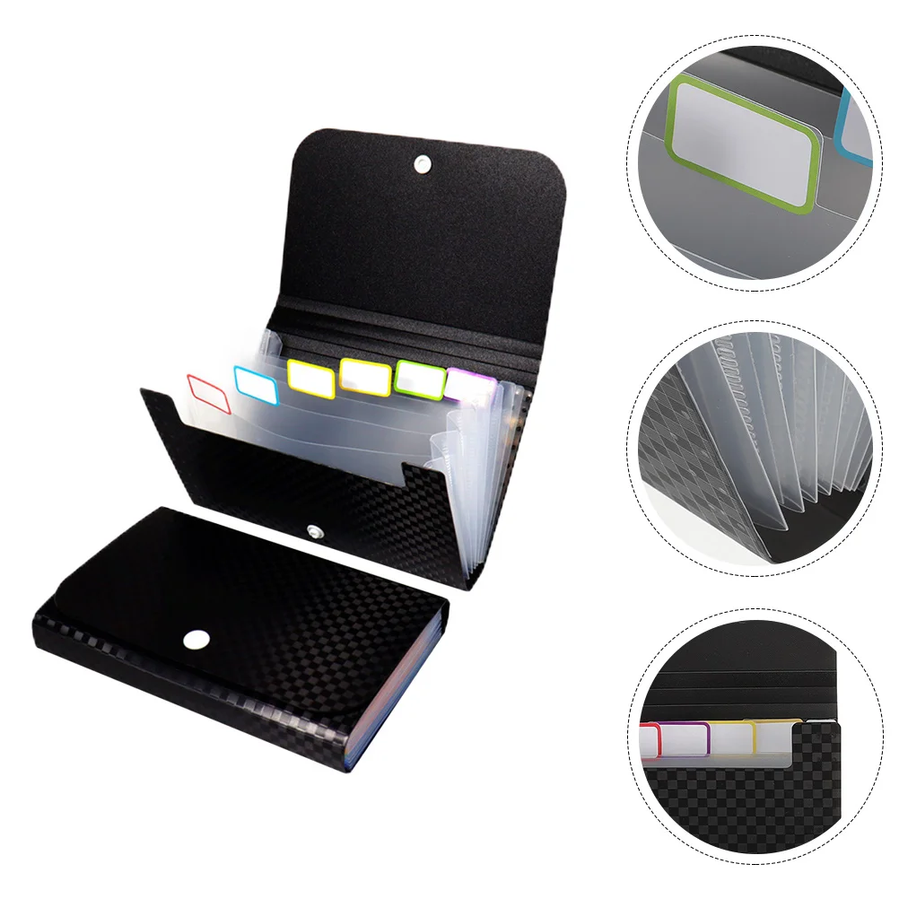 2Pcs Portable File Folder Bag Multi-Layer Document Organizer for Bills Checks Change Small Items Storage Solution