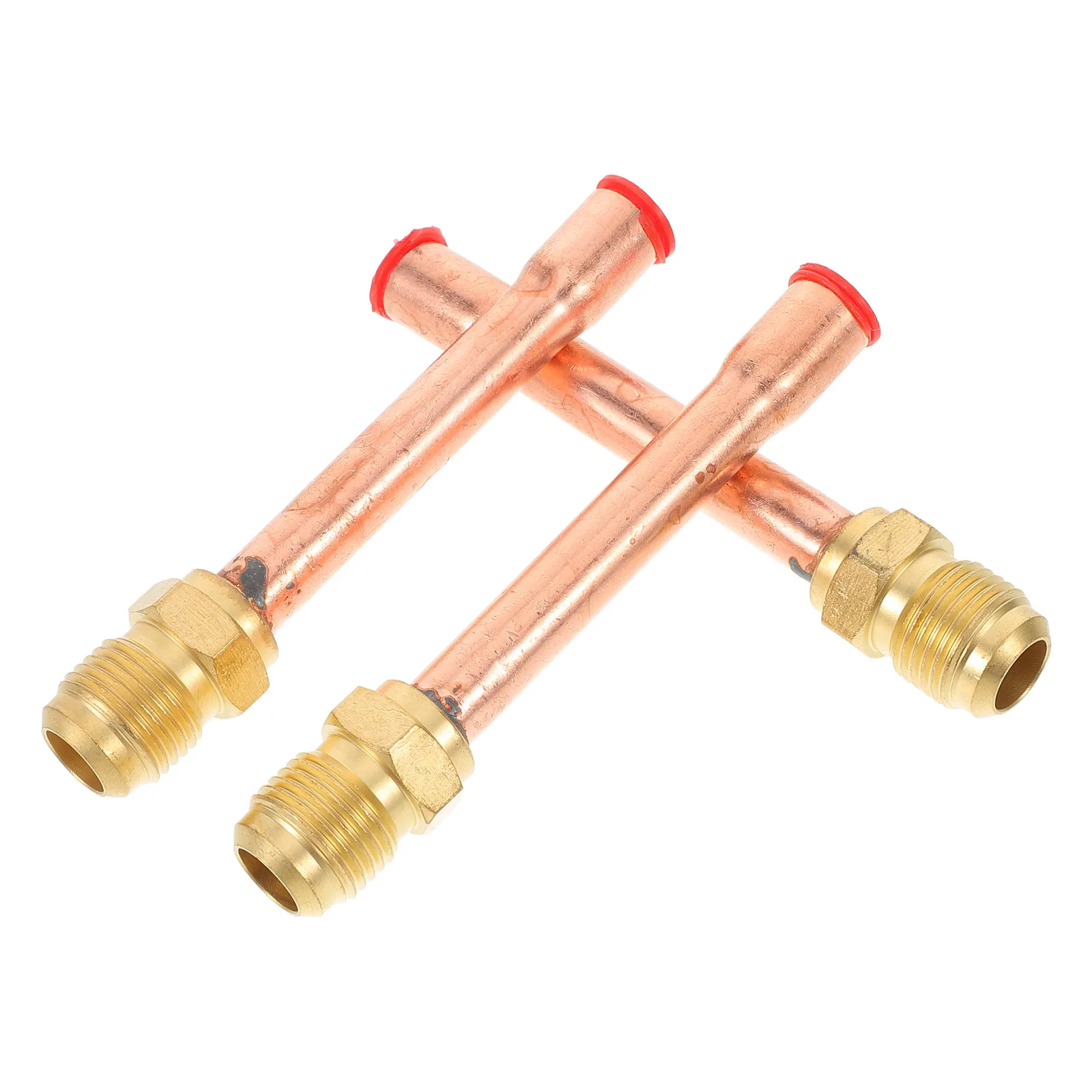 3pcs Extended High-Pressure Valve Flare Connector Durable One-Way Air Check For Ac Systems Brass Threaded Pipe Fitting