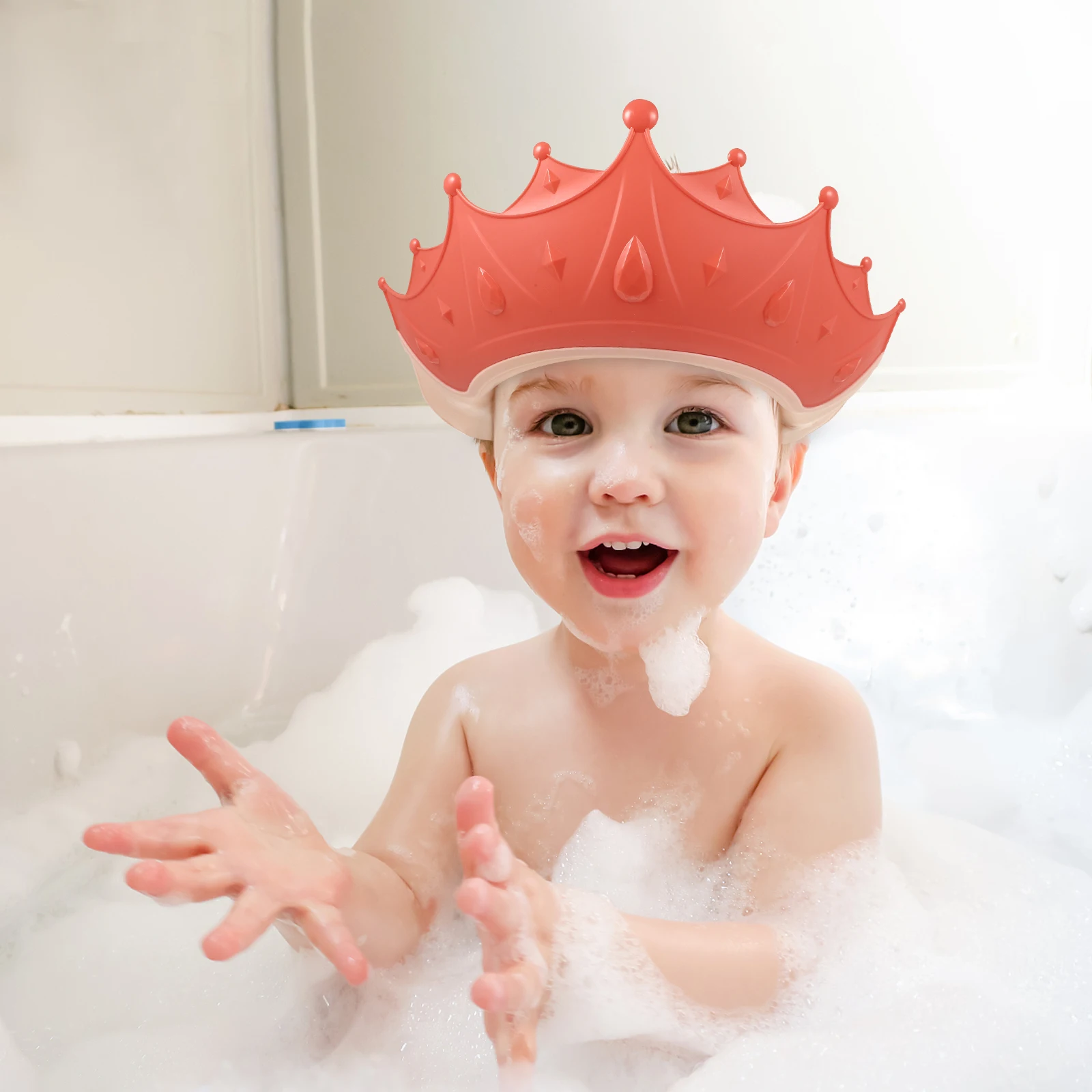 

Baby Bath Hat Waterproof Shower Cap for Kids Toddler Hair Washing Protector Anti Choking Bright Color Adorable Shape
