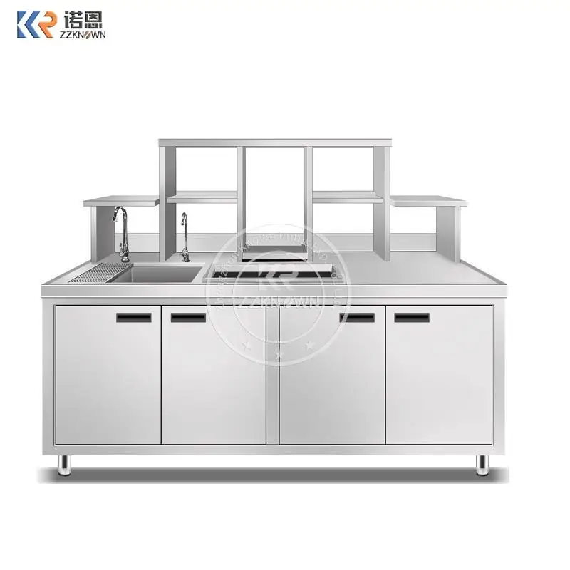 

2m Stainless Steel Normal Temperature Bubble Tea Counter Kiosk Machinery For Milk Tea Shop Equipment