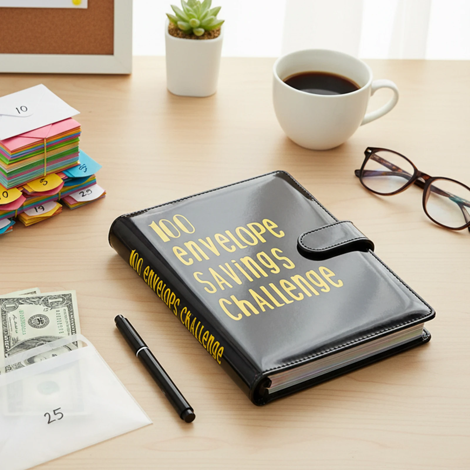 

Couple 100 Day Money Saving Challenge-Book With Loose Leaf Design And Cash Saving Tool