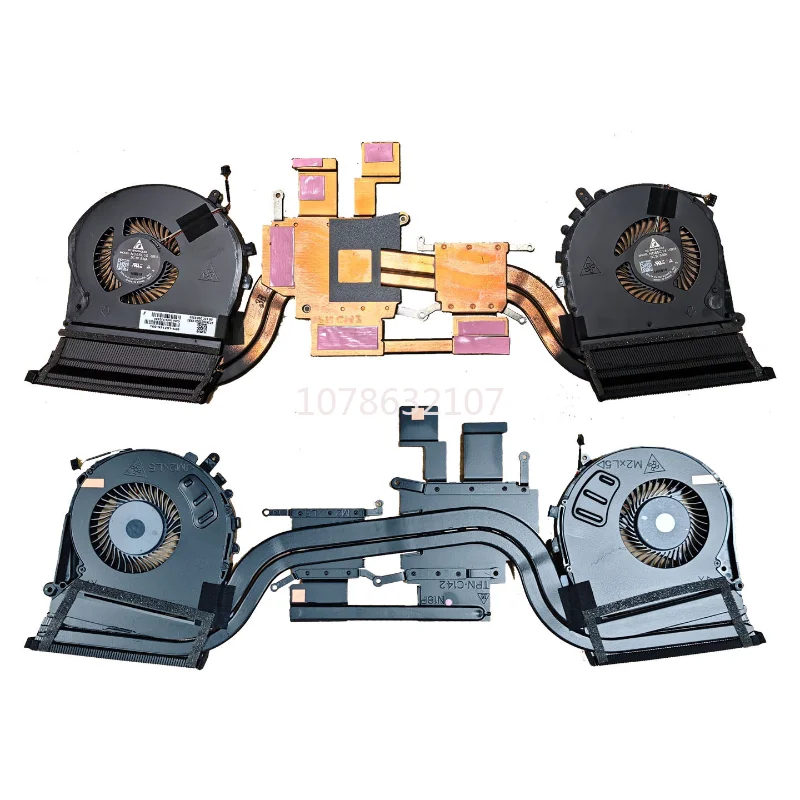 Nouveau radiateur CPU + GPU pour ordinateur portable avec ensemble de ventilateurs pour HP Omen 5 Plus 17-CD TPN-142, module de refroidissement, ventilateur L57166-001