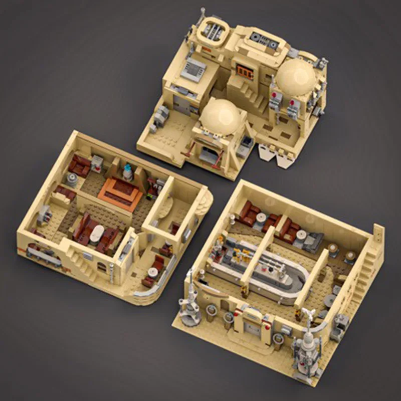 

2485PCS Moc-75290 Star Movie Desert Architecture Modular Mos Eisley Cantina Building Blocks DIY Creative Bricks Toys Kids Gifts