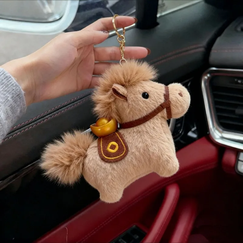 Lucky Year of the Horse Plush Mascot "Fortune Horse" Zodiac Animal Keychain Bag Backpack Decoration