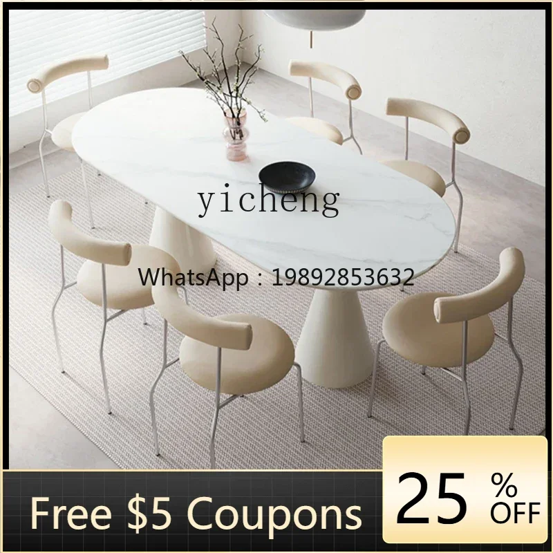 

U8 rock slab dining table household dining table and chairs small apartment rectangular holy grail dining table