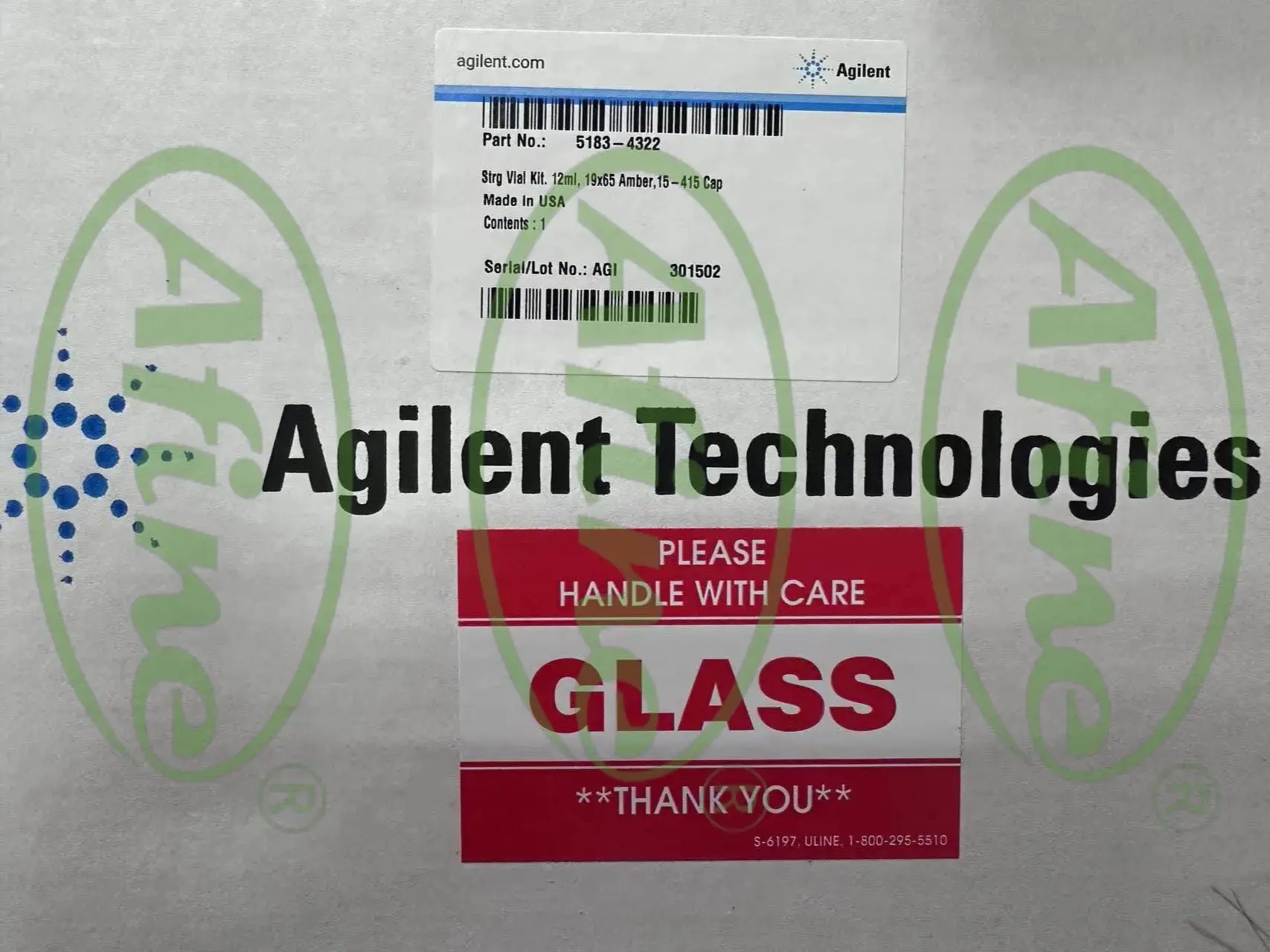 مجموعة قارورة تخزين AFINE Agilent 5183-4322، 12 مل، قارورة كهرمان 19 × 65، قمة مغلقة 15-425، PTFE/سيليكون septa، 100/pk 15-425 غطاء