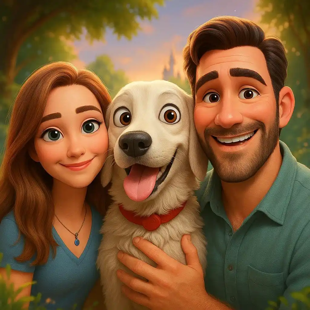 Retrato personalizado estilo Pixar desde la foto Regalo de Navidad de dibujos animados personalizado para parejas, familia y niños - Póster de arte de pared único